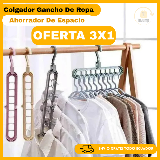 Gancho De Ropa Ahorrador De Espacio x 3