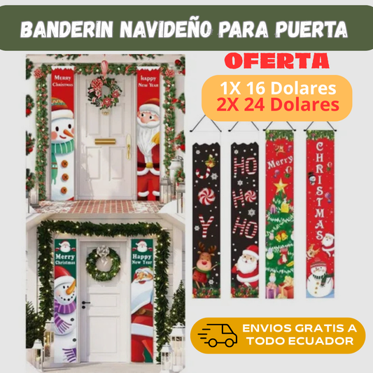 BANDERIN NAVIDEÑO PARA PUERTA
