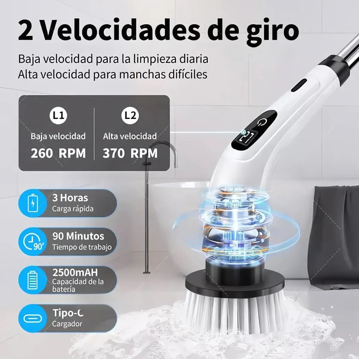 ULTRASCRUB™ CEPILLO DE LIMPIEZA ELECTRICO 9 EN 1