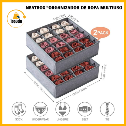 NeatBox™ LLEVA 2 PAGAS 1 / ORGANIZADOR DE ROPA INTERIOR DE 24 COMPARTIMENTOS